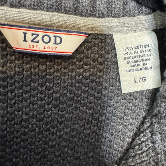 HOST PICK! 🎉🎉🎉 IZOD Men’s Fair Isle 1/4 Zip Sweater Large Knit Pullover Nordic - Picture 4 of 6